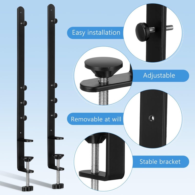 STOBOK 2pcs Desk Clamps, Fixing Bracket Clamps C Metal Pegboard Brackets for Home/Office Adjustable Pegboard Desk Mount - Image 5
